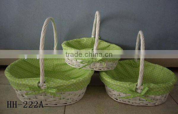 Cheap wicker storage basket with handle