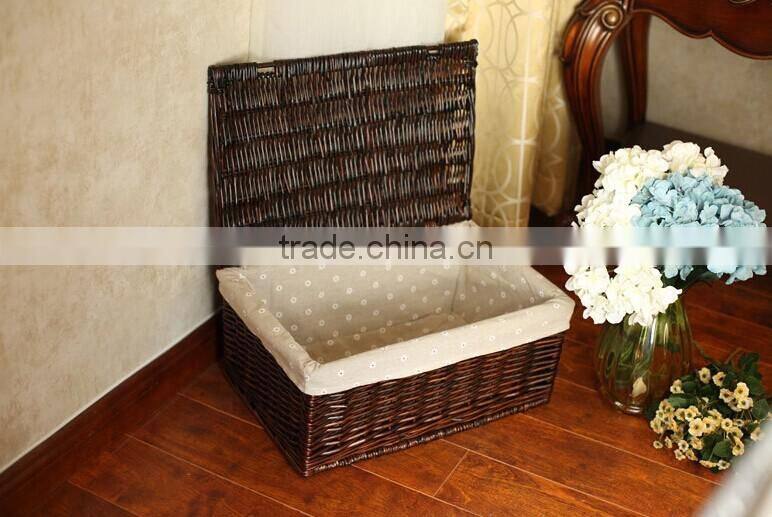 Handmade brown wicker hamper wholesale wicker clothes hamper