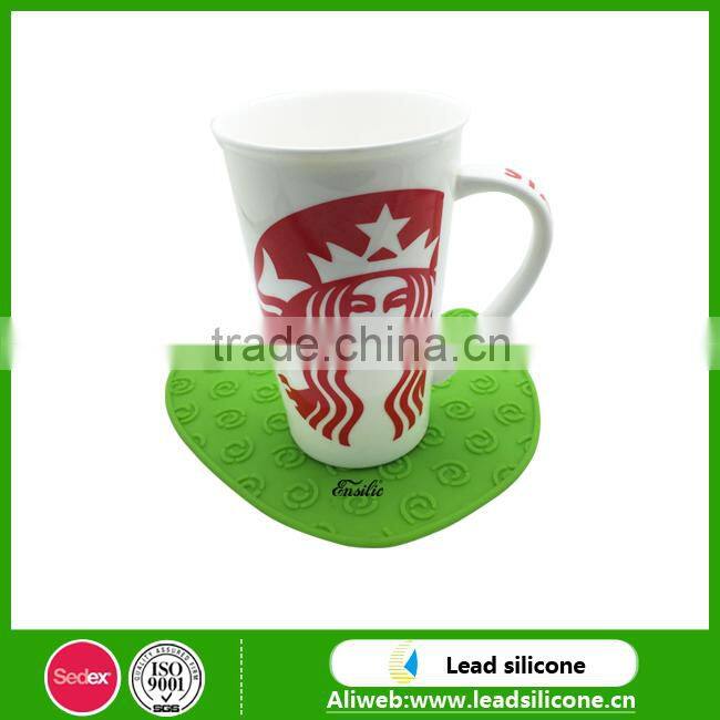 Eco-friendly custom Palm shape heat resistant anti-slide silicone cup coaster / silicone cup mat
