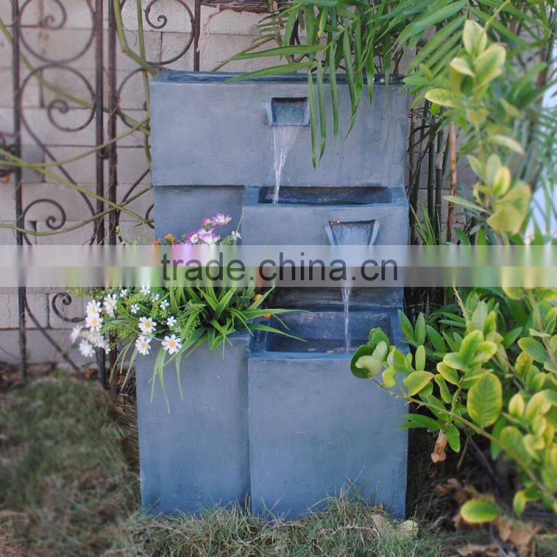 Green Unique Fiberglass Led Outdoor Square Balcony Garden Water Feature