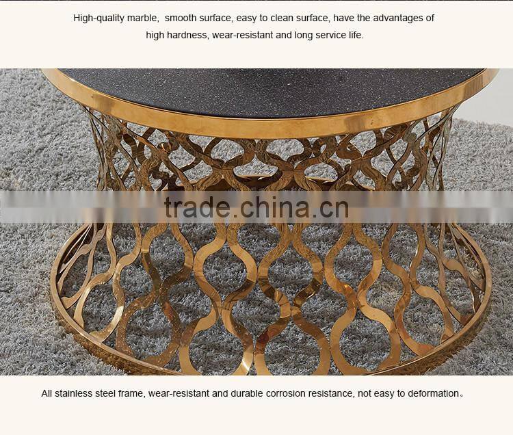 C404 Chinese Home Furniture Rose Gold Marble Coffee Table