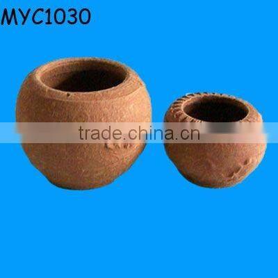 Gold plated terracotta indoor herb pots