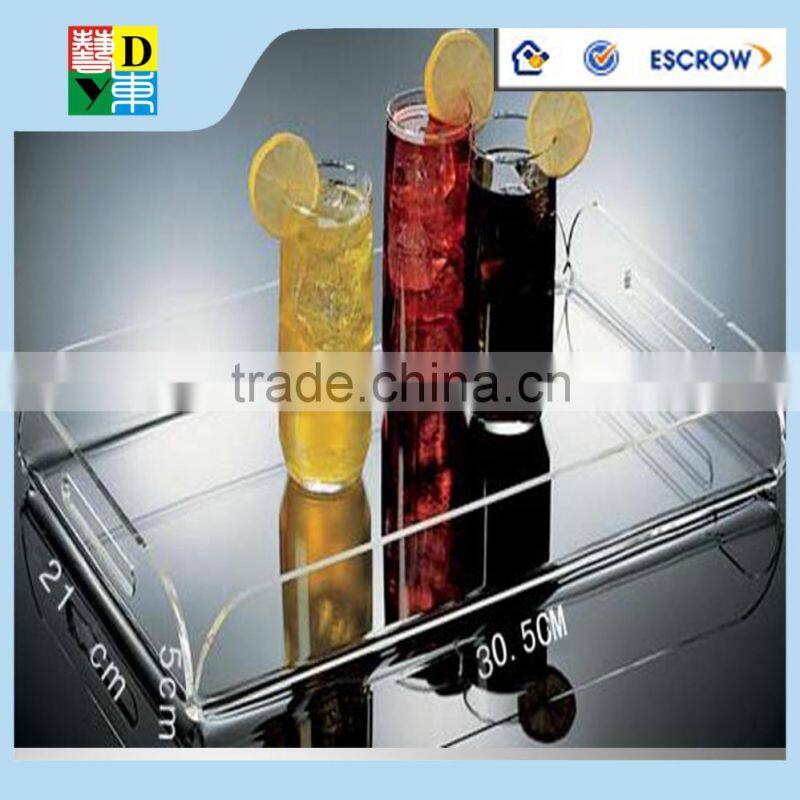 Elegant Design rectangle Acrylic serving Tray, 2015 custom Acrylic dinner Tray for hotel use serving tray from China low price