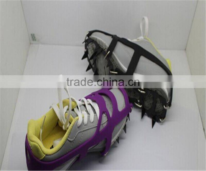 antifrozen and antiskid silicone rubber snow shoes with stainless spikes