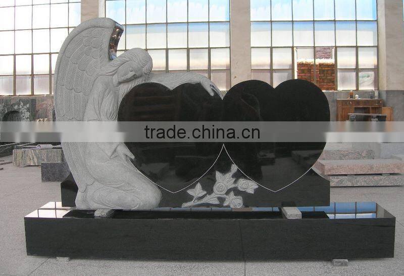 Exquisite Design black granite stone Angel Monuments Headstones