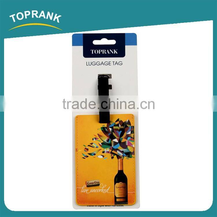 Toprank Wholesale Manufacturing Fashion Custom Full Color Printed PVC Luggage Tag Wedding Gift Luggage Tag