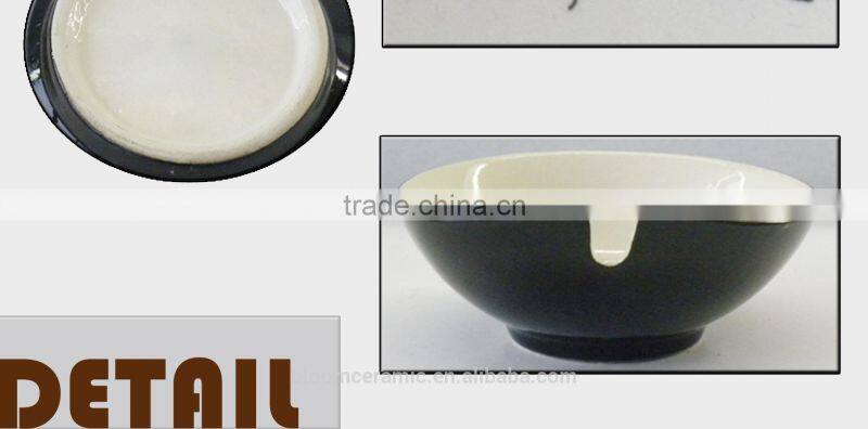 colorful bloom ceramic black cereal bowl