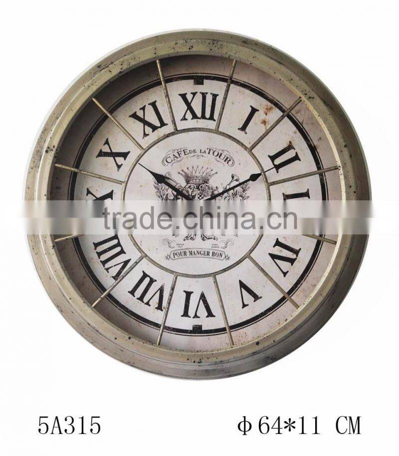 irregular 80"D antique black metal clock wall decorative