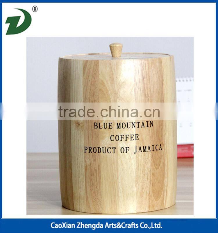 Small Size Pine Wood Coffee Beans Barrel
