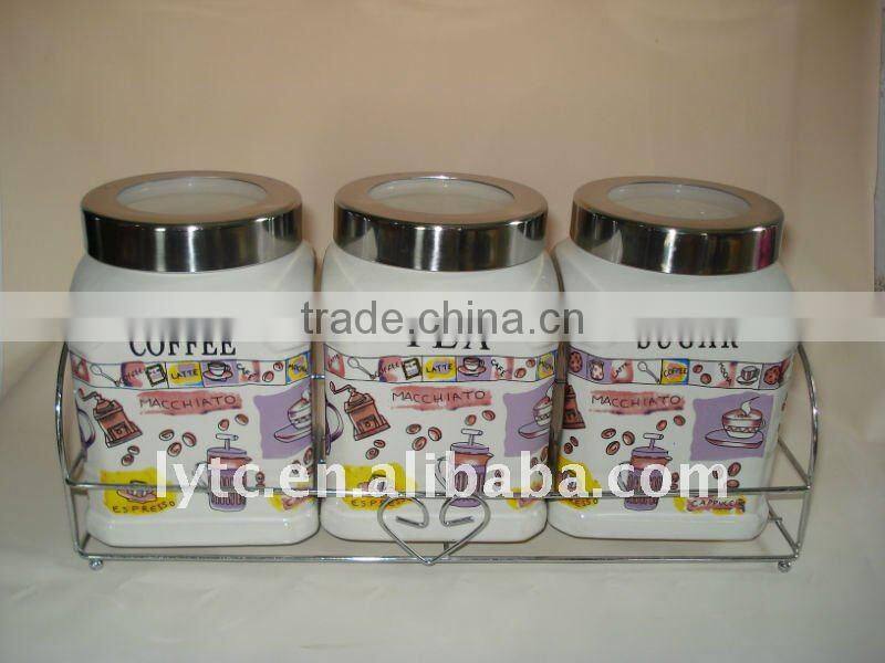 3pcs kitchen Ceramic Canister Set
