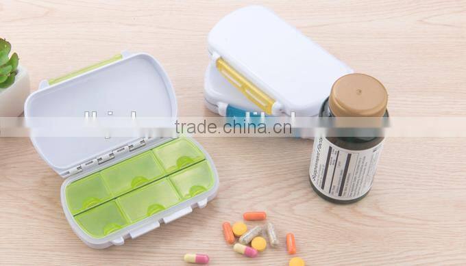 Plastic mini travelling pill box 6 day