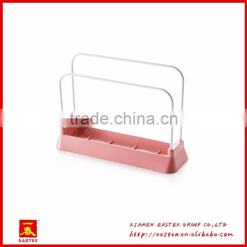 Cutting board draining plastic storage rack