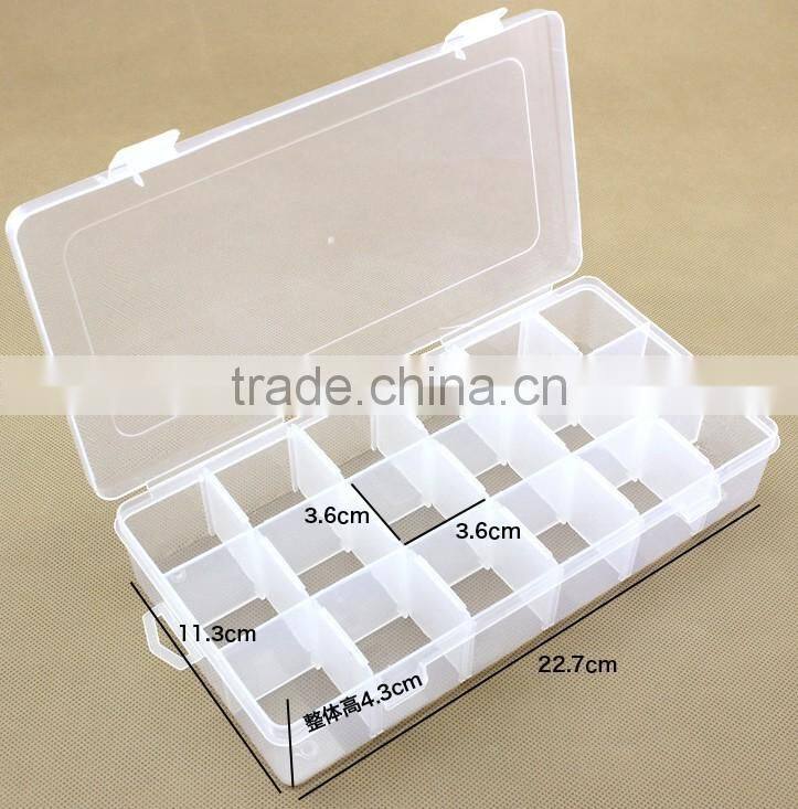 Clear Plastic Removable Organizer pp Storage Box with 18 Dividers