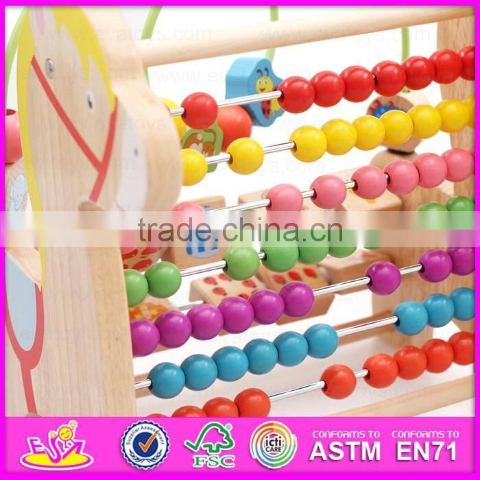 2016 brand new wooden beads toy, lovely educational wooden beads toy, cute preschool wooden beads toy W11B087