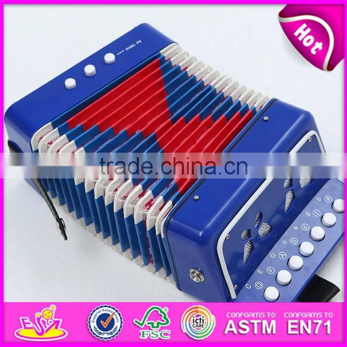 Most popular children gift toy wooden musical piano accordion for sale W07K006B