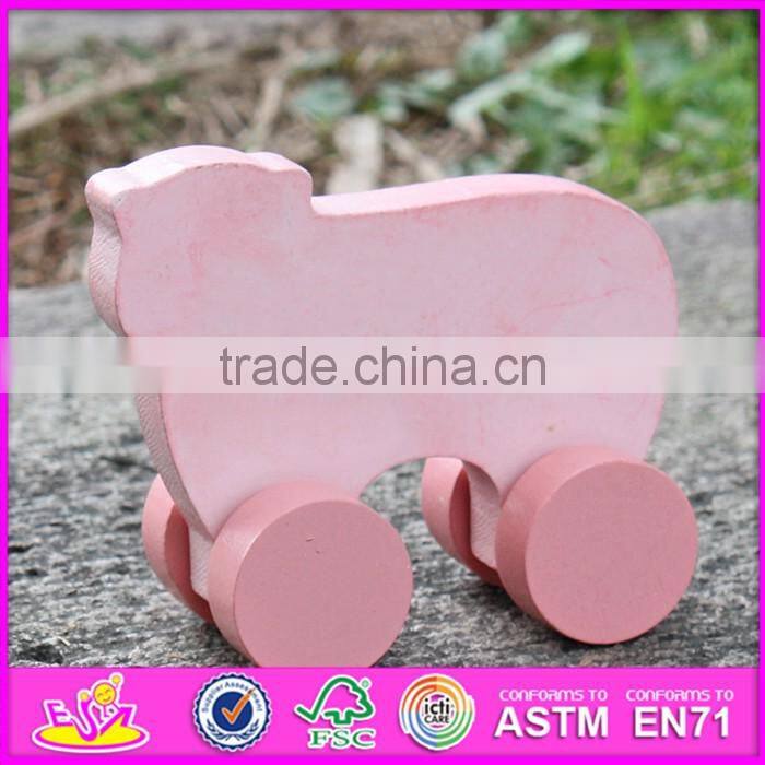 2017 New products pig car toy wooden toy making plans W04A321