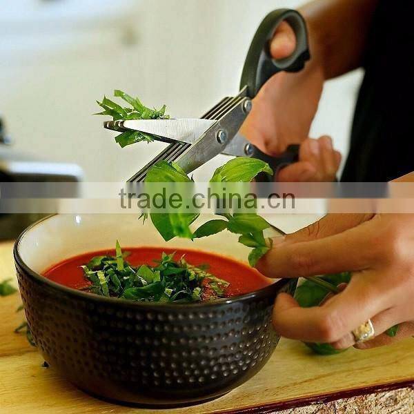 Kitchen Five Layers of Multilayer Stainless Steel Scissors Cut Green Onion Mince Coriander Laver