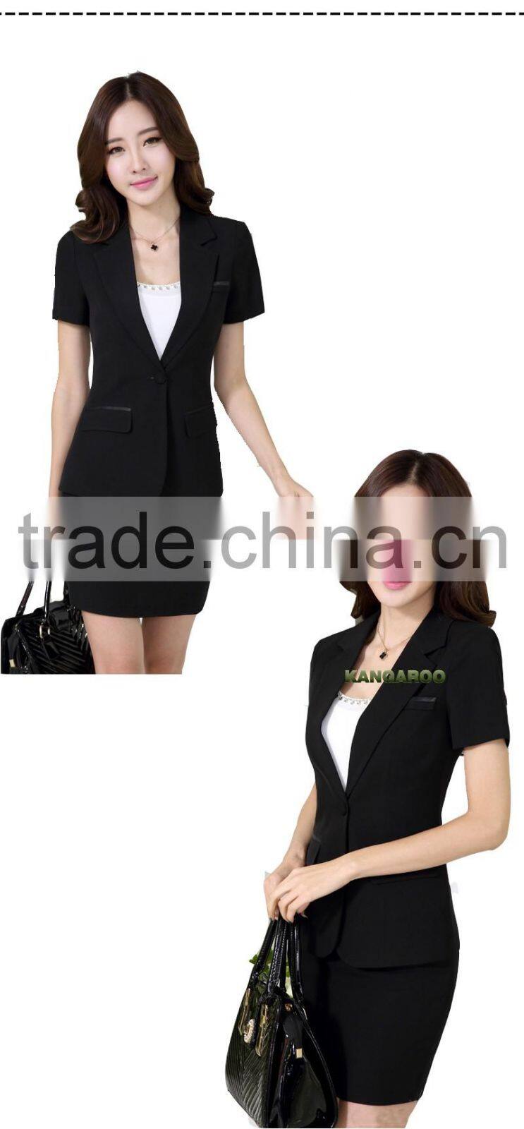 2016 New Design For Female Short Sleeve Office Uniform