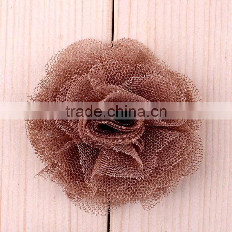 handmade mesh flower clip for kids hair accessories