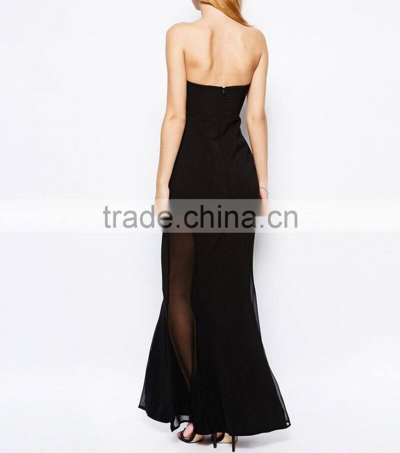 fashionable guangzhou factory price dress quality party wholesale strapless evening dress 2015