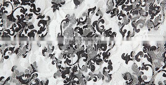 IWATOO Doll collar lace printed chiffon female T-shirt