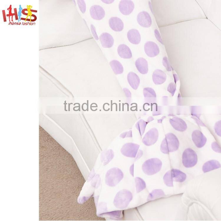 Pink Polka Dot Cute Mermaid Blanket Customize Mermaid Tail Blanket HSB7566