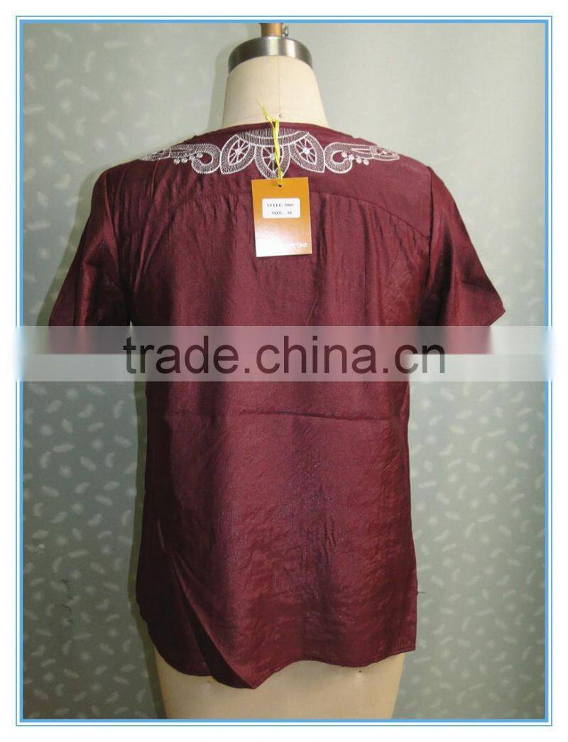 Ladies Cotton Top From Bangkok Embroidery V Neck Designs For Ladies Blouse