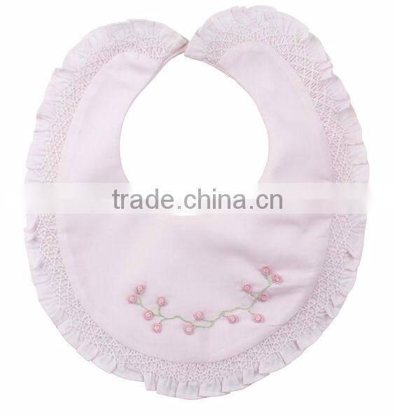 Boutique Handmade Smocked And Embroidery Cotton Cute Baby Drool Cover lnfant Baby Bibs
