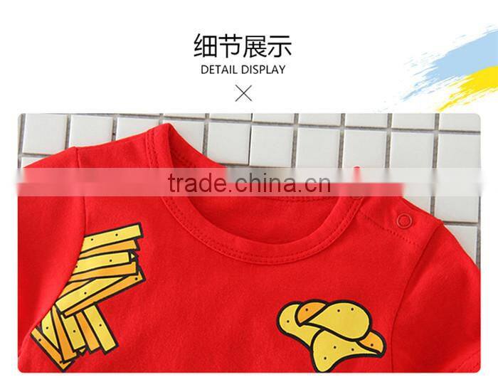 SR-313B high quality unisex baby clothes bear white rabbit pattern pajamas cotton romper