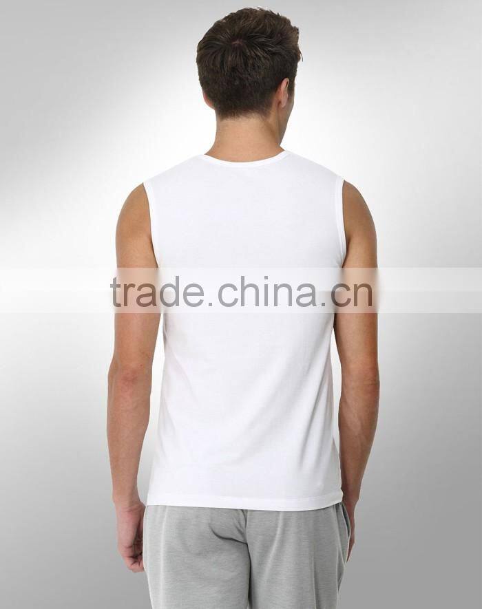 Lastest breathable men wholesale plain white tank tops