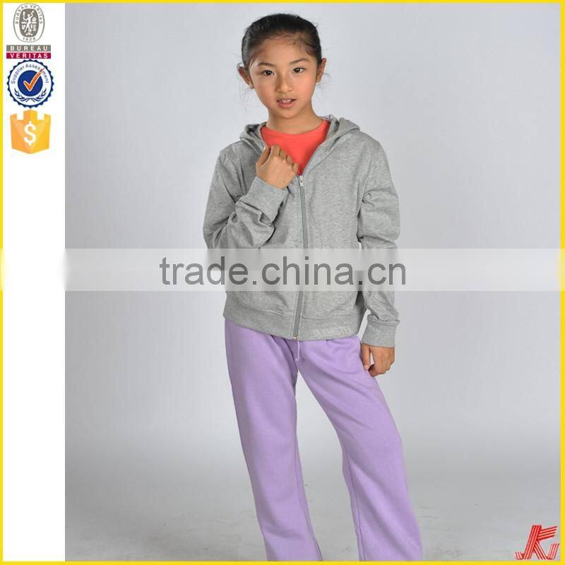 factory directly sales girls zipper up plain sweatshirt shirts