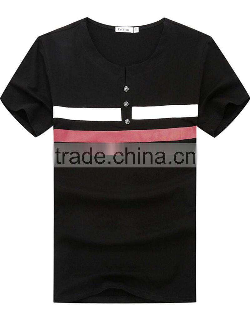 Custom stripe t shirt with buttons