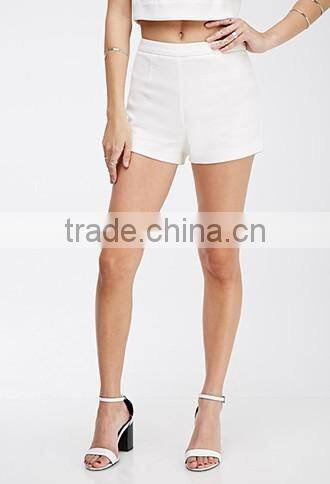 wholesale high quality cheap high-waisted wihte cotton short for women