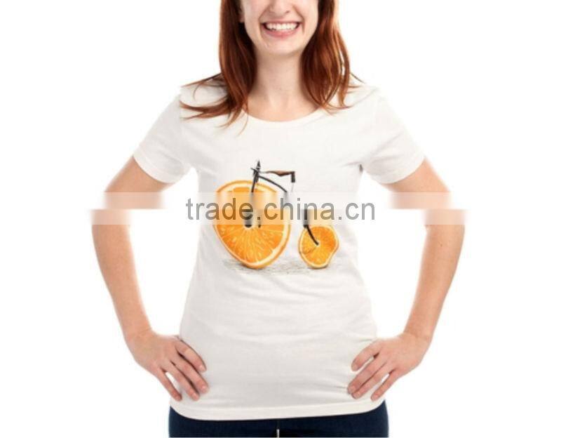 Screen printed Orange t shirt for ladies