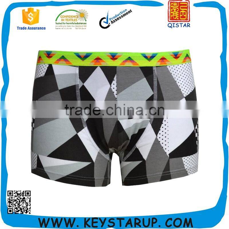 OEM Check Print Man's Underwear Boxer Briefs High Quality Cotton