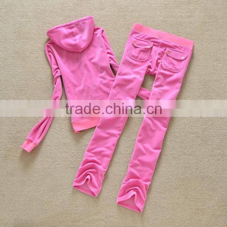 custom design sports training set woman athletic dress women's winter velvet sports track suit