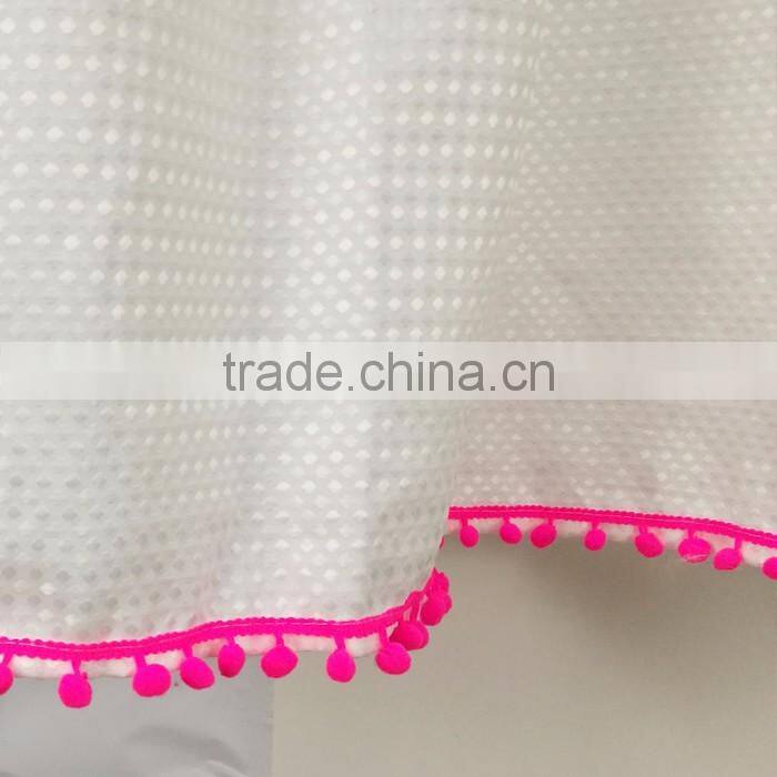 Hot Selling Wholesale 100% polyester Showerproof Curtains With Dyeing Tassel