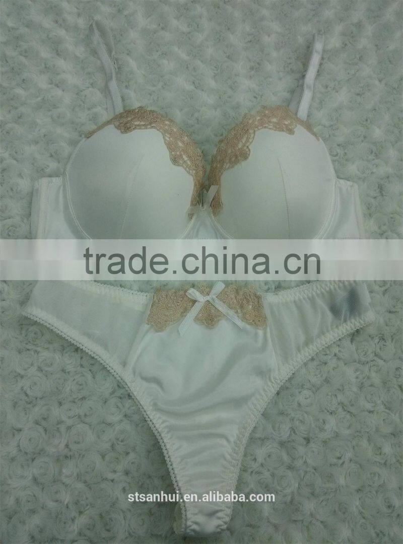 Lace transparent blace bra and panty sets is hot selling 2016