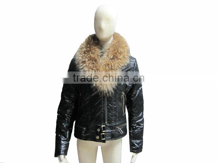 Customized ladies purple leather jacket