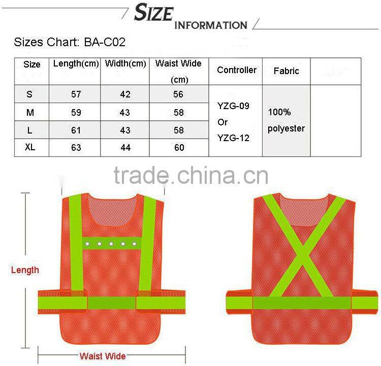 High visibility reflective led warning police uniform