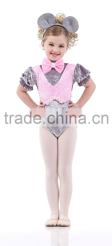 grey and pink lovely animals costumes for kids-dance wear manufactory