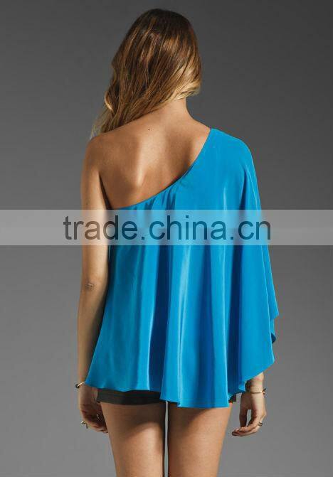 One Shoulder Kimono Blouse