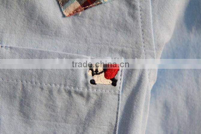 2017 long sleeve contrast color oxford kids or boys shirt