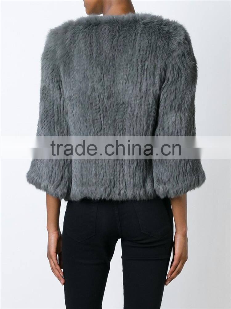Shandao OEM custom winter soft 3/4 sleeve fashional luxury fur coat