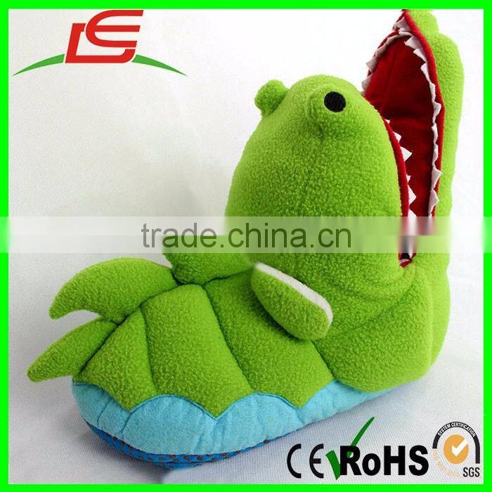 Personalized autumn winter cute black green cartoon plush warm slippers