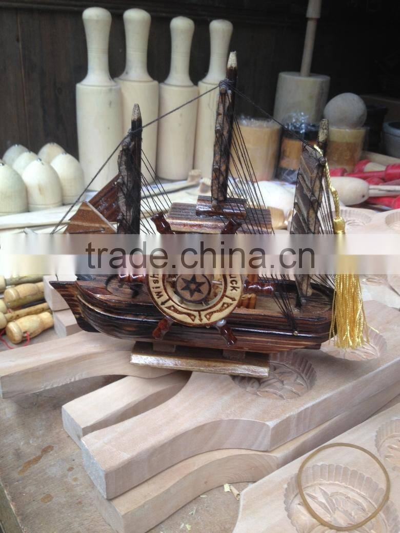 1 pc MOQ Sailing Boat/Sailing Ship/Sailing Vessel/Junk/Jalor Wood Boat,Home Decor Wood Craft Sailing Boat Model Gift for Kids