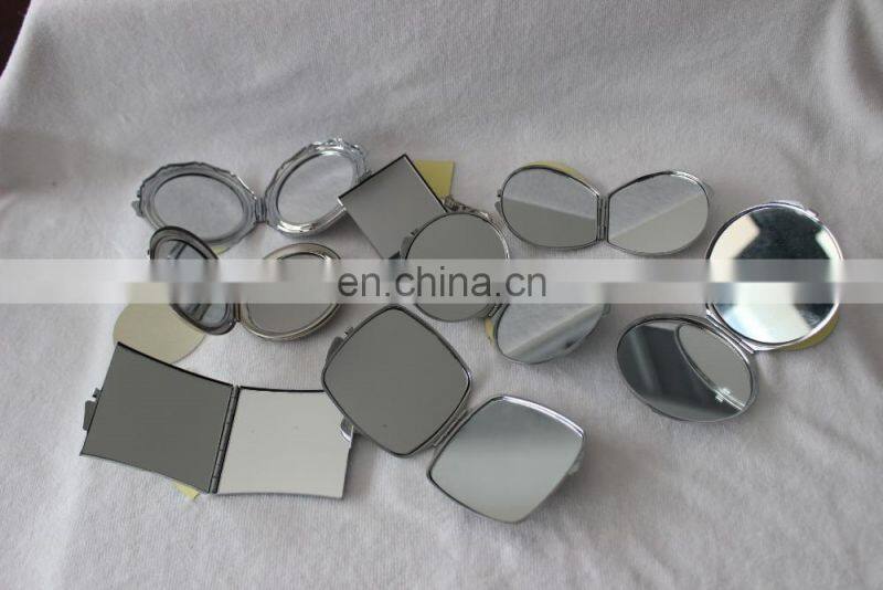 blank sublimation metal pocket mirror makeup double sided mirror