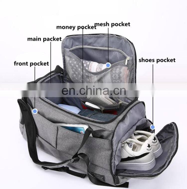 Anti-theft Sports Gym Bag Travel Duffle Backpack Weekend Bag with Shoes Compartment