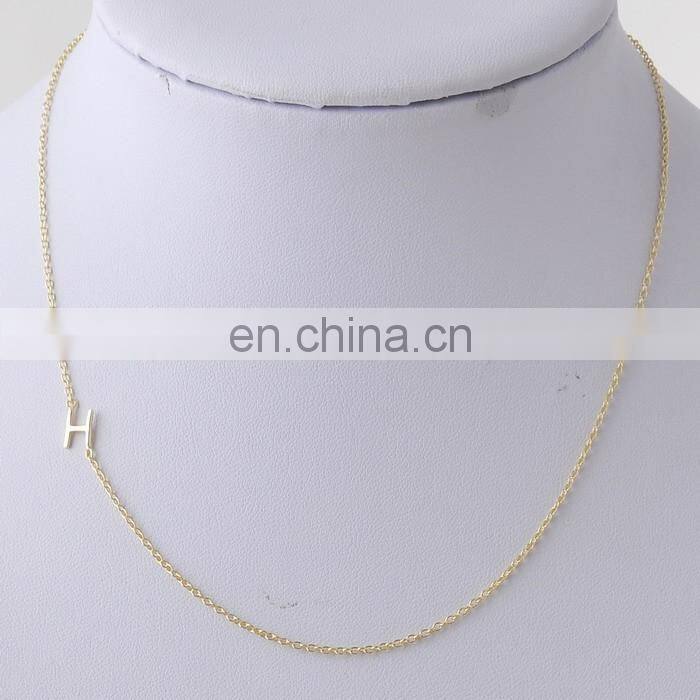 Personalized Sideways cute with baby's Initial Necklace - Silver
