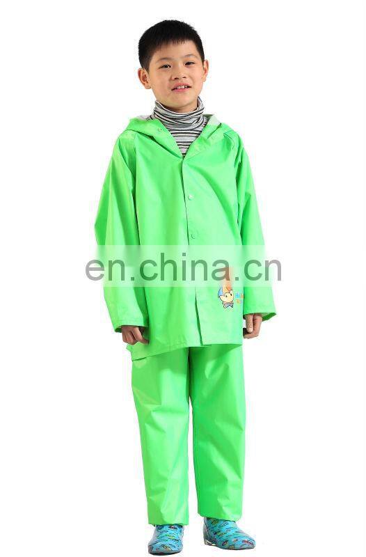 high quality colorful waterproof children 100% pvc raincoat